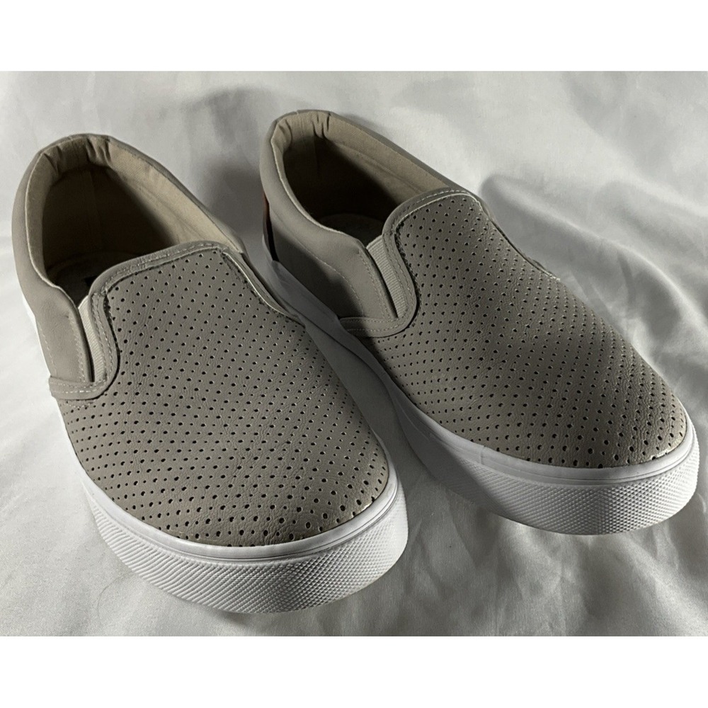 DAILY SHOES Beige Perforated Slip-On Round Toe Casual Flats Women's 11